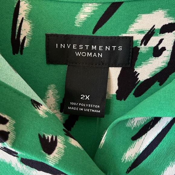 Investments Women Green Leopard Print Ladies 2X
Button Up Blouse New With Tags - Picture 5 of 10